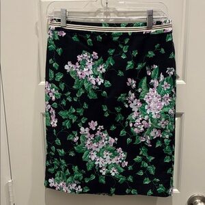 Talbots Floral Dark Navy Skirt